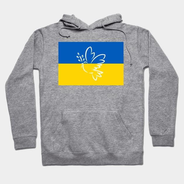 Ukraine Flag and Dove of Peace Hoodie by COUNTRY FLAGS